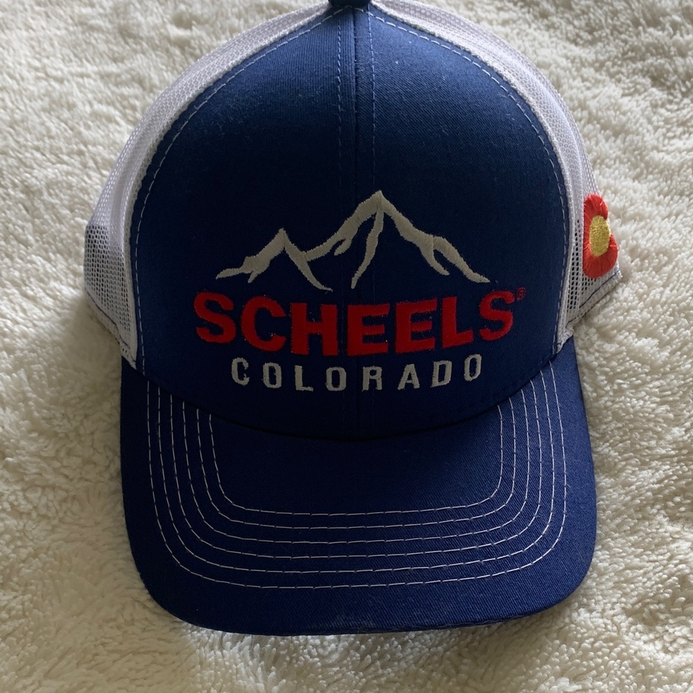 Scheels Blue and White Mesh Hat